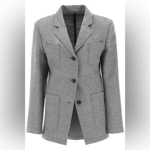 TOTEME  Fitted Wool Blend Blazer Minimalist Grey Melange Size 40 NWT